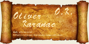Oliver Karanac vizit kartica